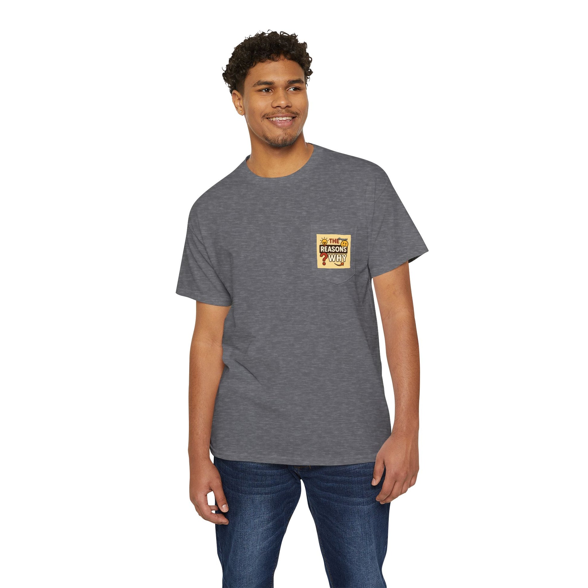 Unisex Pocket T-Shirt - Official Merch : The Real Reasons Why - Official Logo