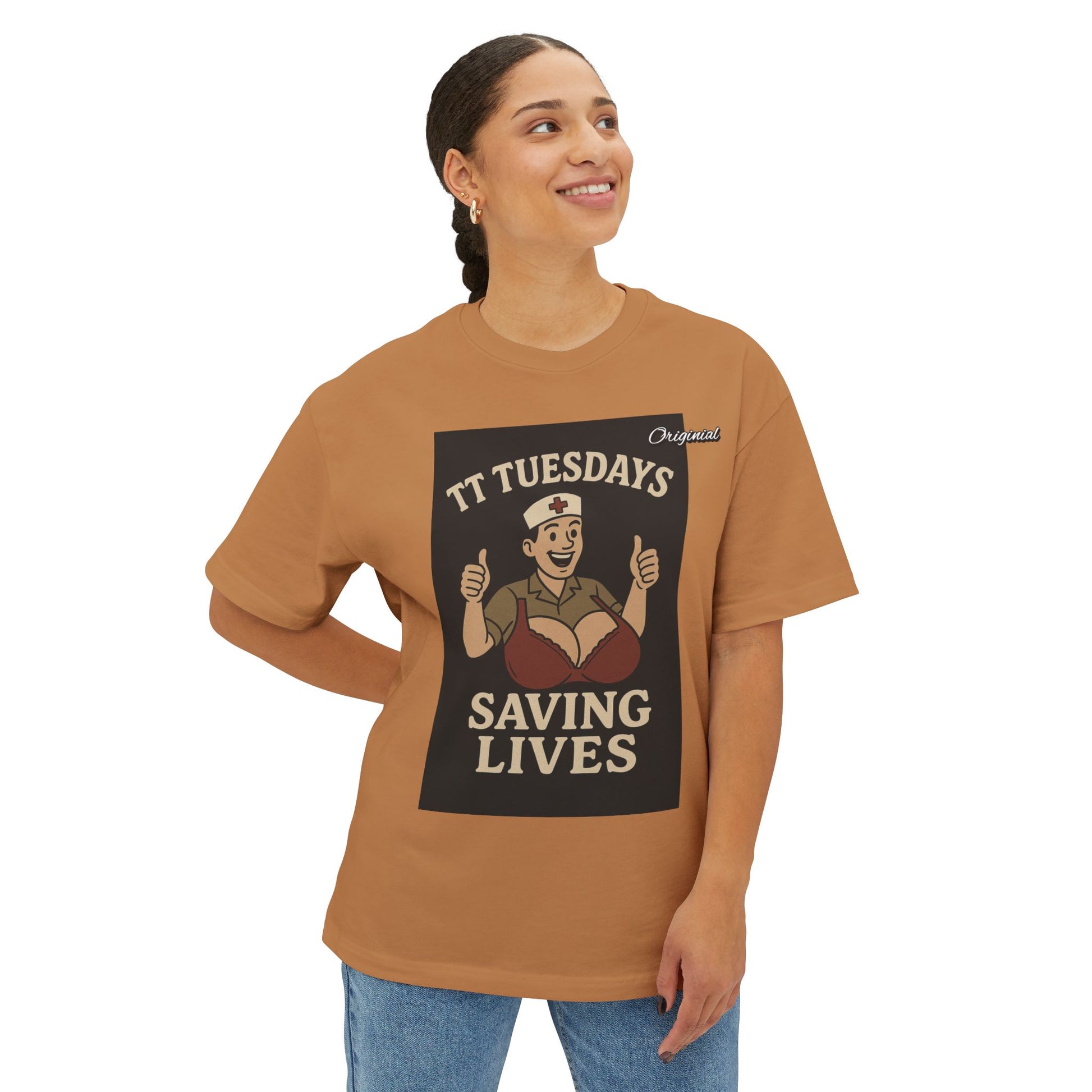 Unisex Comfortable Oversized Boxy Tee - Official Merch : TT Tuesdays - Saving Lives