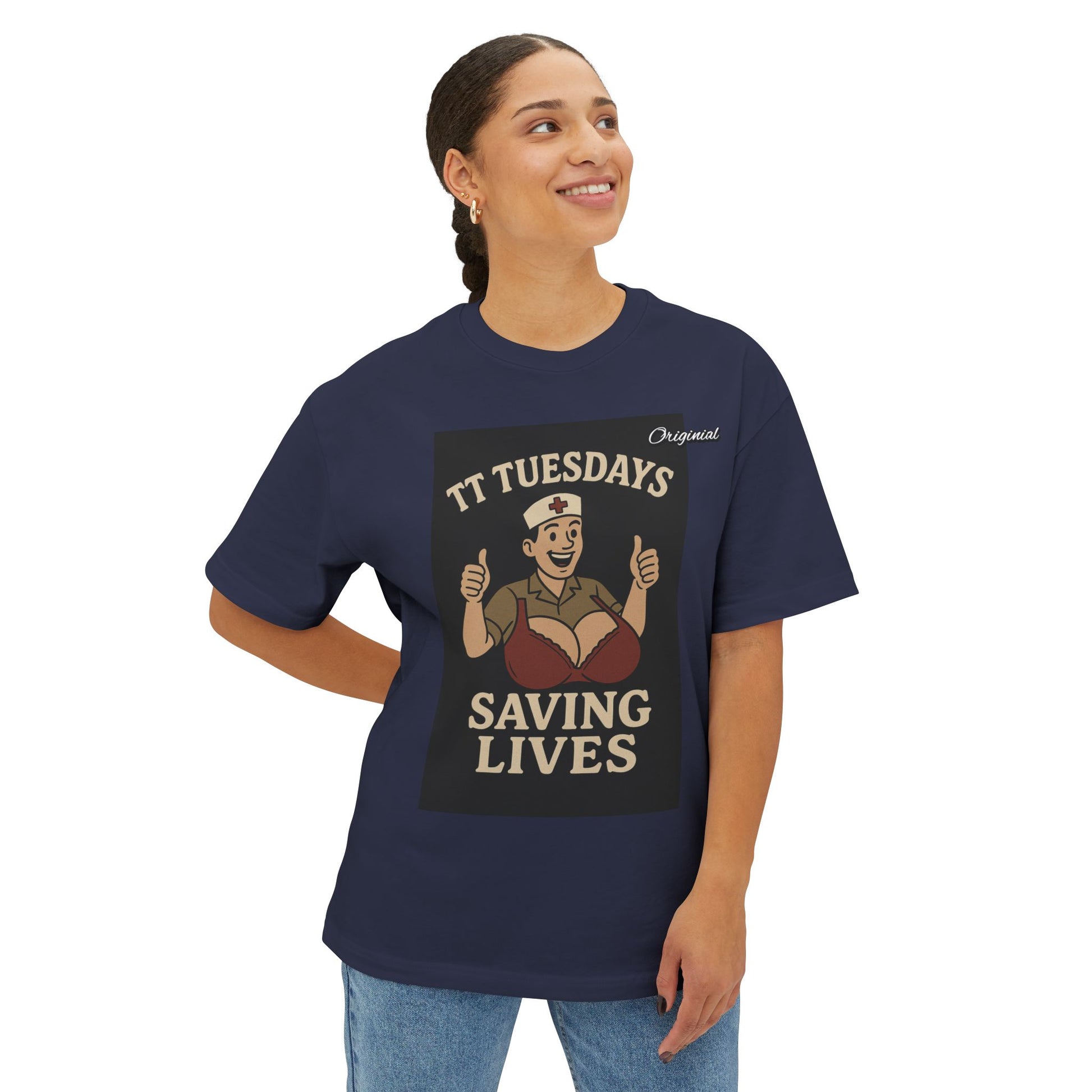 Unisex Comfortable Oversized Boxy Tee - Official Merch : TT Tuesdays - Saving Lives