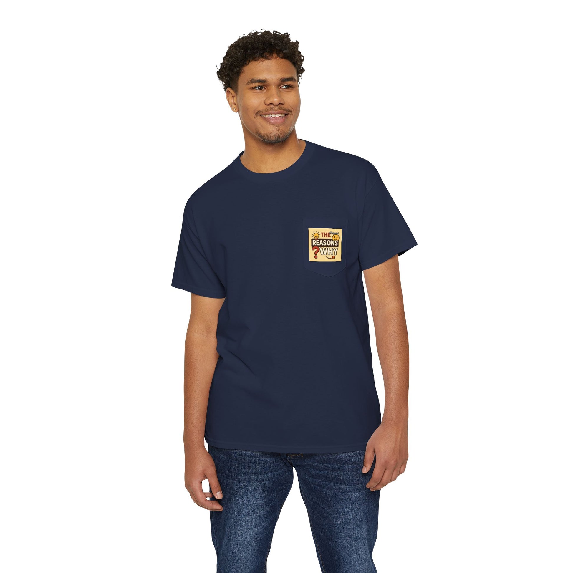 Unisex Pocket T-Shirt - Official Merch : The Real Reasons Why - Official Logo