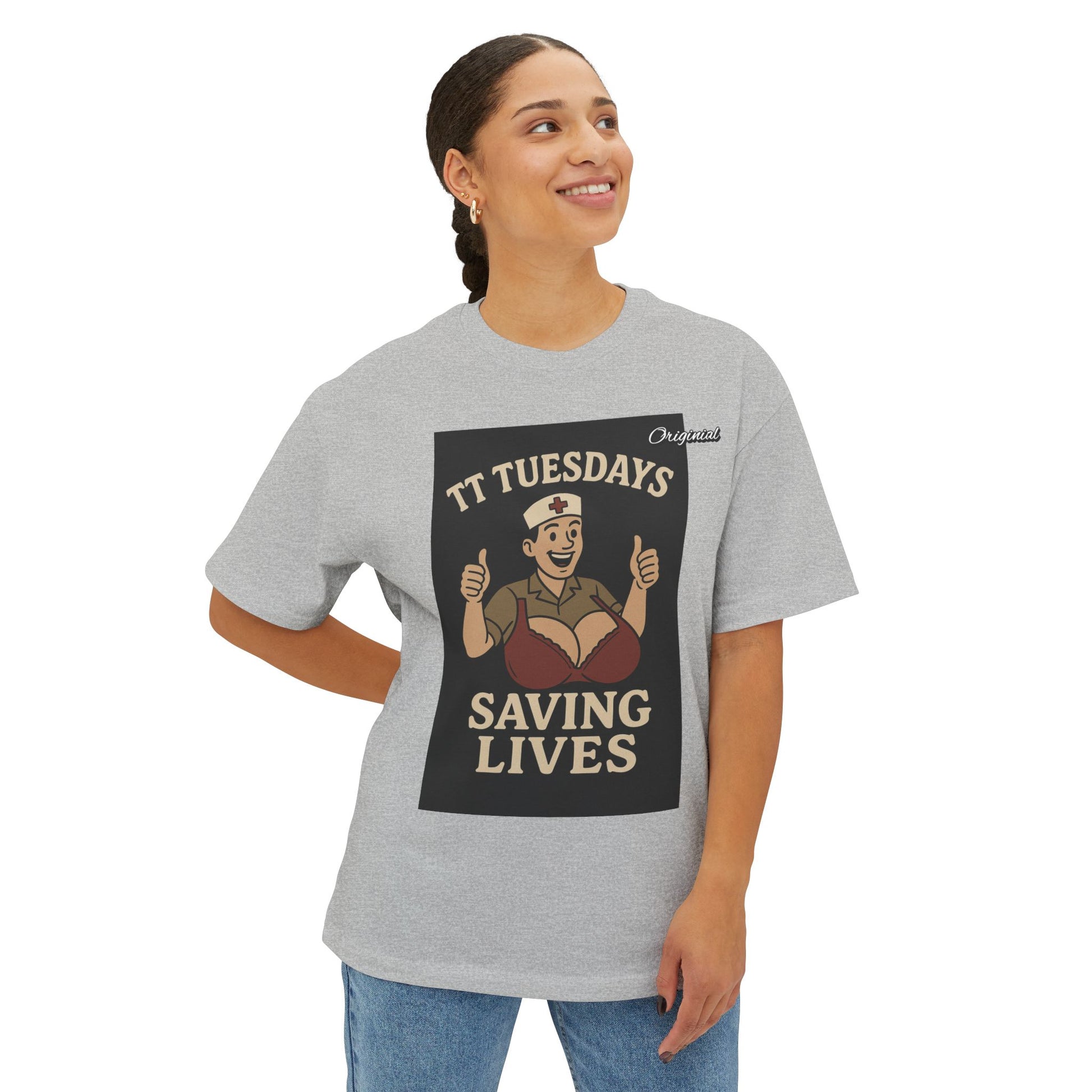 Unisex Comfortable Oversized Boxy Tee - Official Merch : TT Tuesdays - Saving Lives
