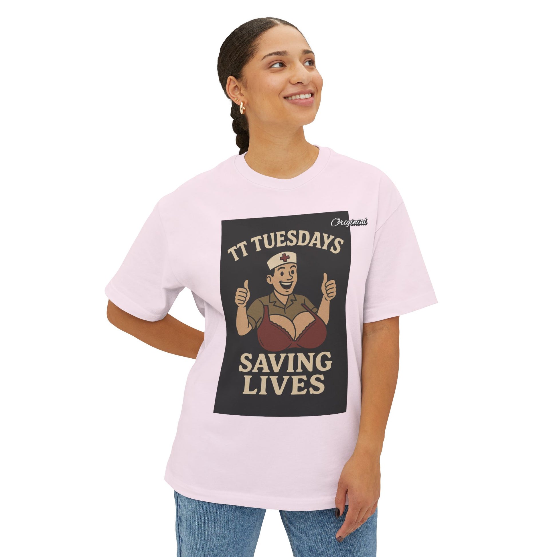 Unisex Comfortable Oversized Boxy Tee - Official Merch : TT Tuesdays - Saving Lives