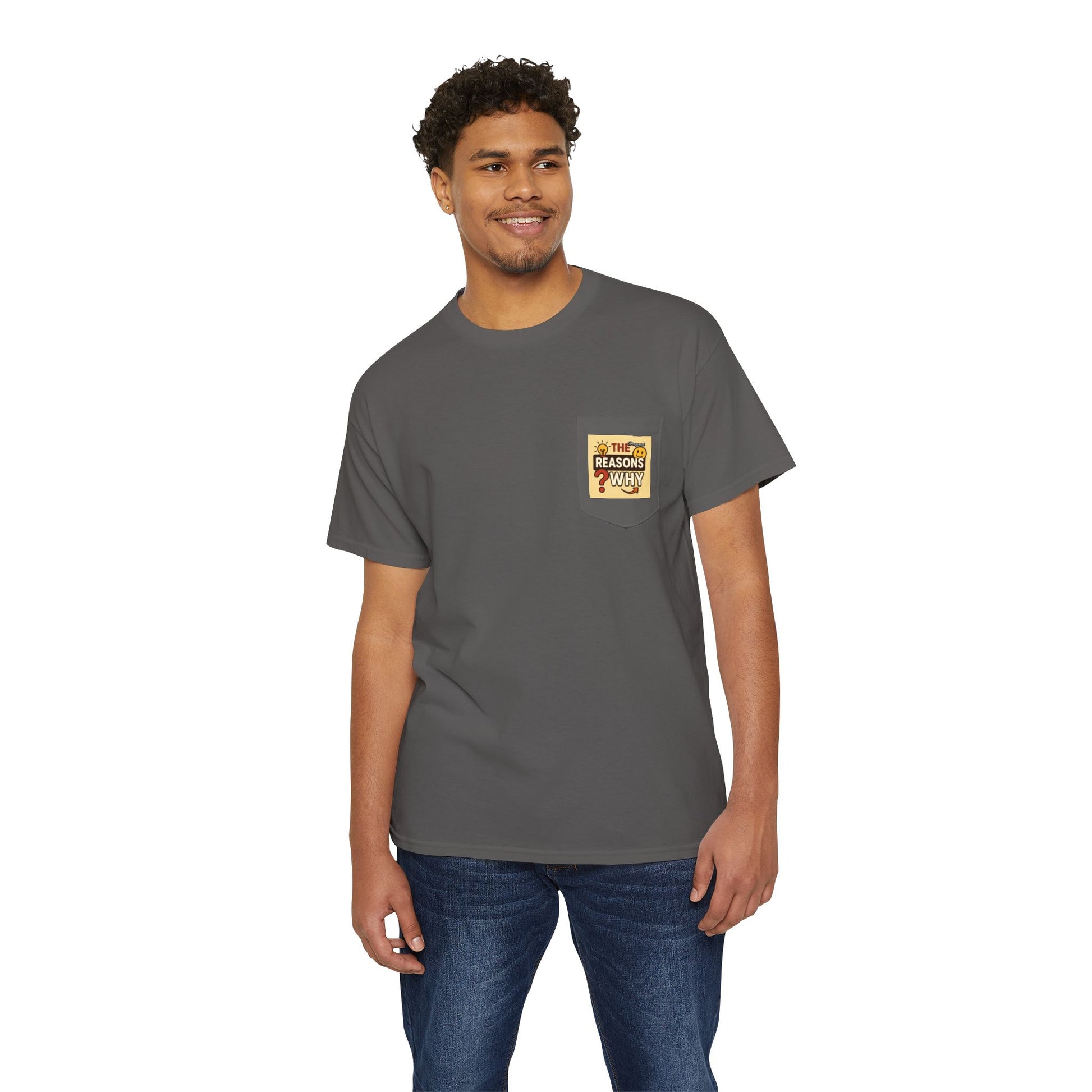 Unisex Pocket T-Shirt - Official Merch : The Real Reasons Why - Official Logo