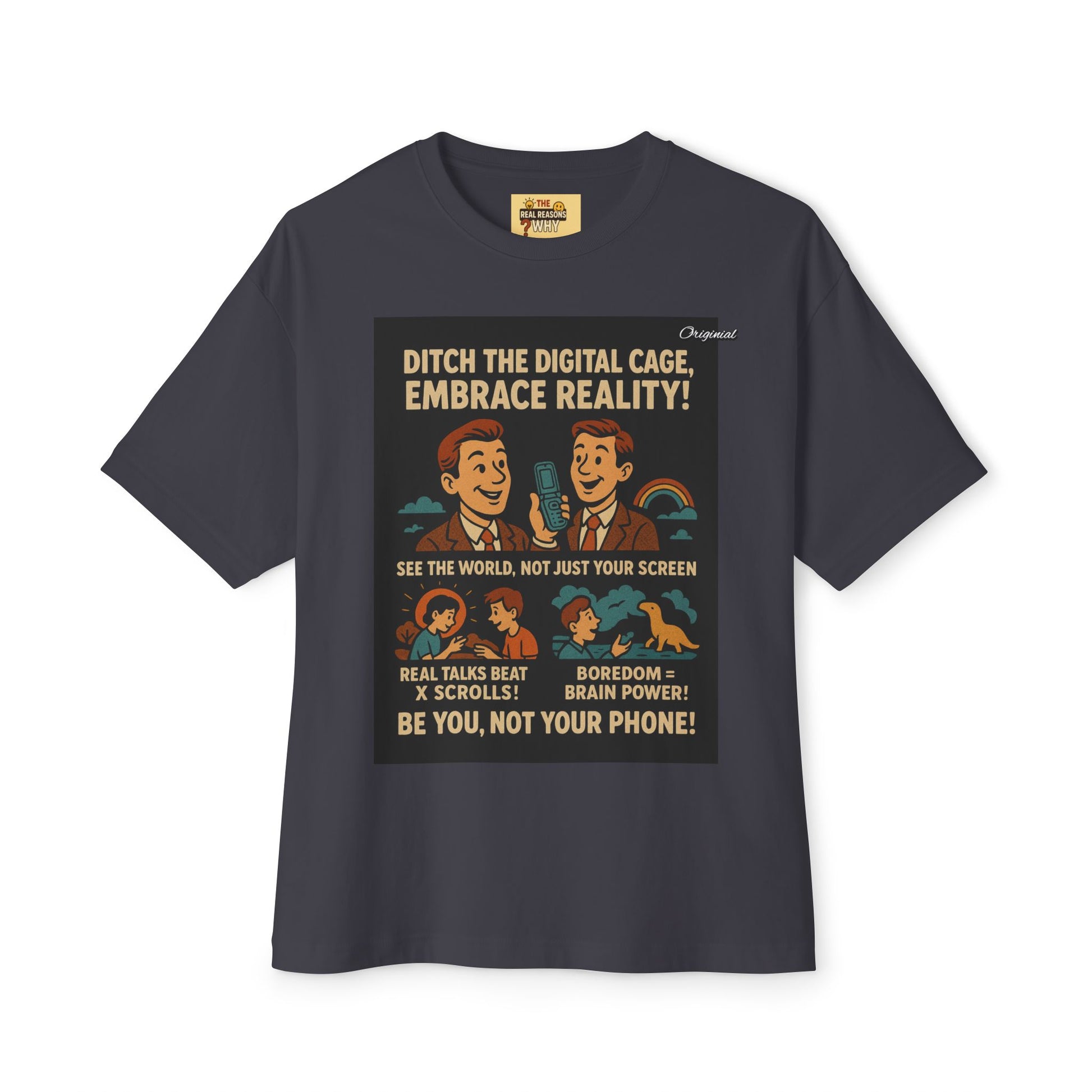 Unisex Oversized Boxy Tee - Official Merch : Ditching your phone makes you a ninja