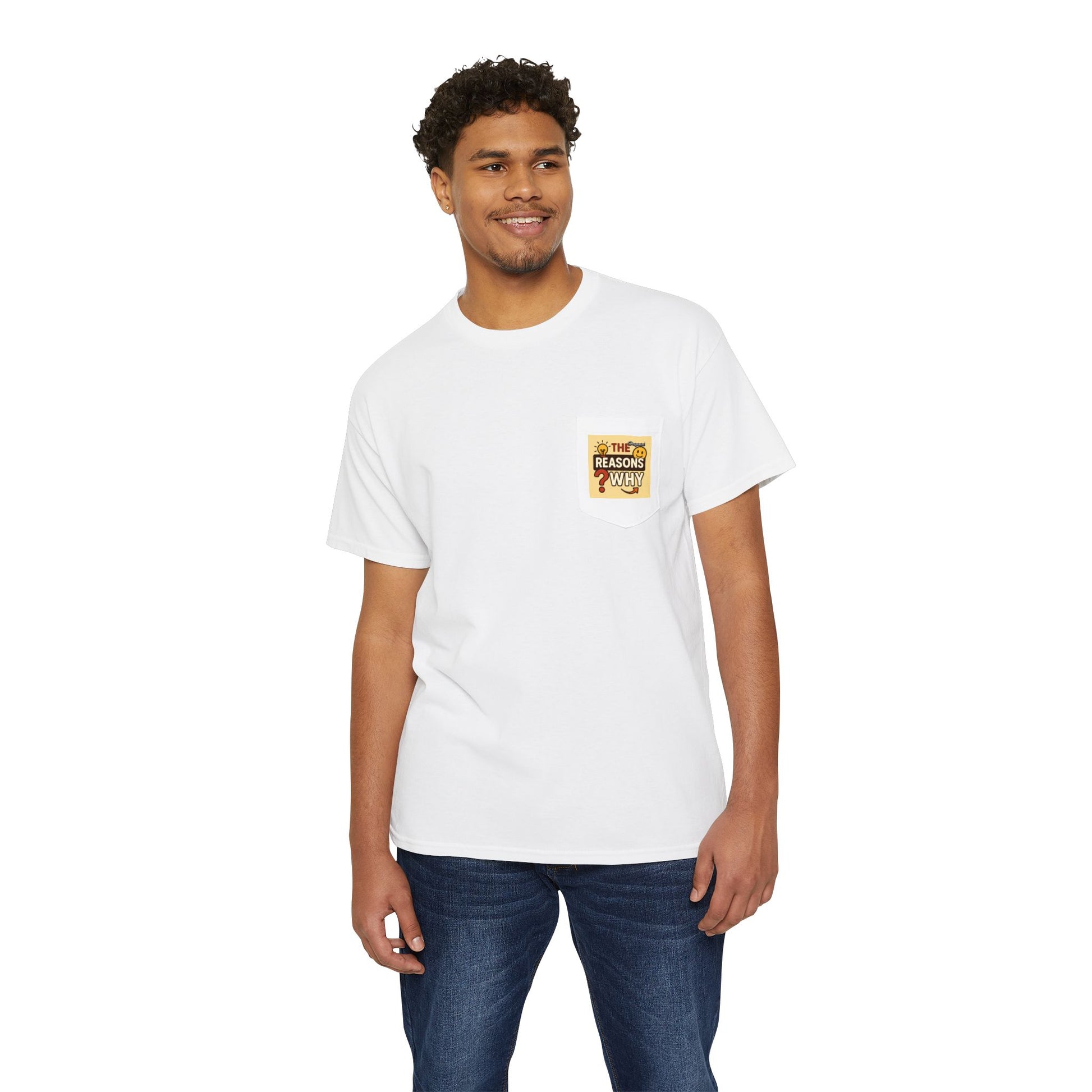 Unisex Pocket T-Shirt - Official Merch : The Real Reasons Why - Official Logo