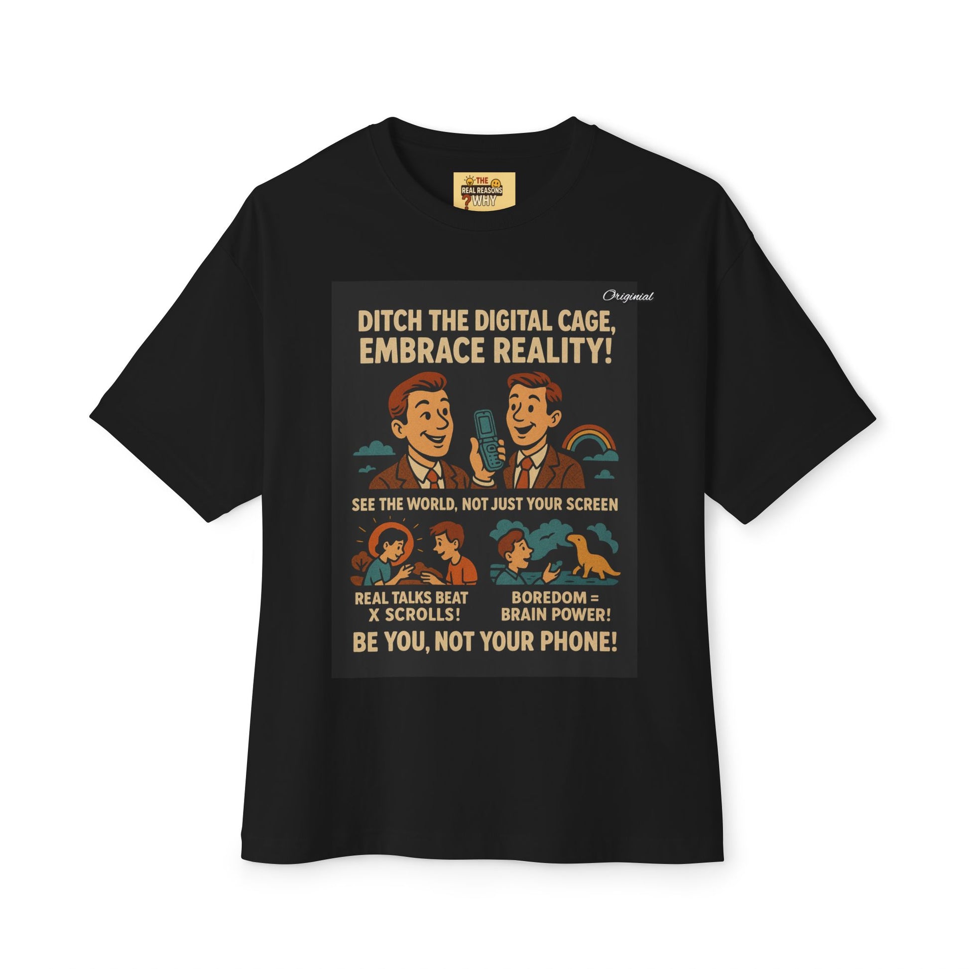 Unisex Oversized Boxy Tee - Official Merch : Ditching your phone makes you a ninja