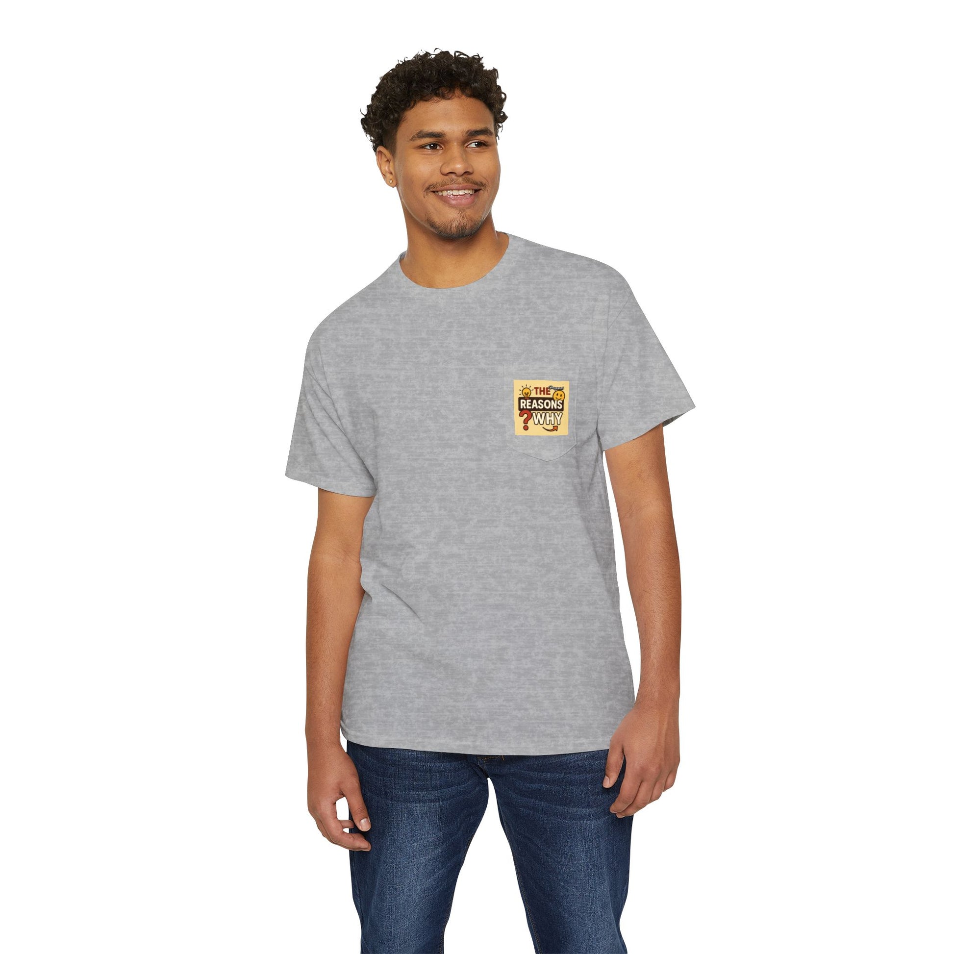 Unisex Pocket T-Shirt - Official Merch : The Real Reasons Why - Official Logo
