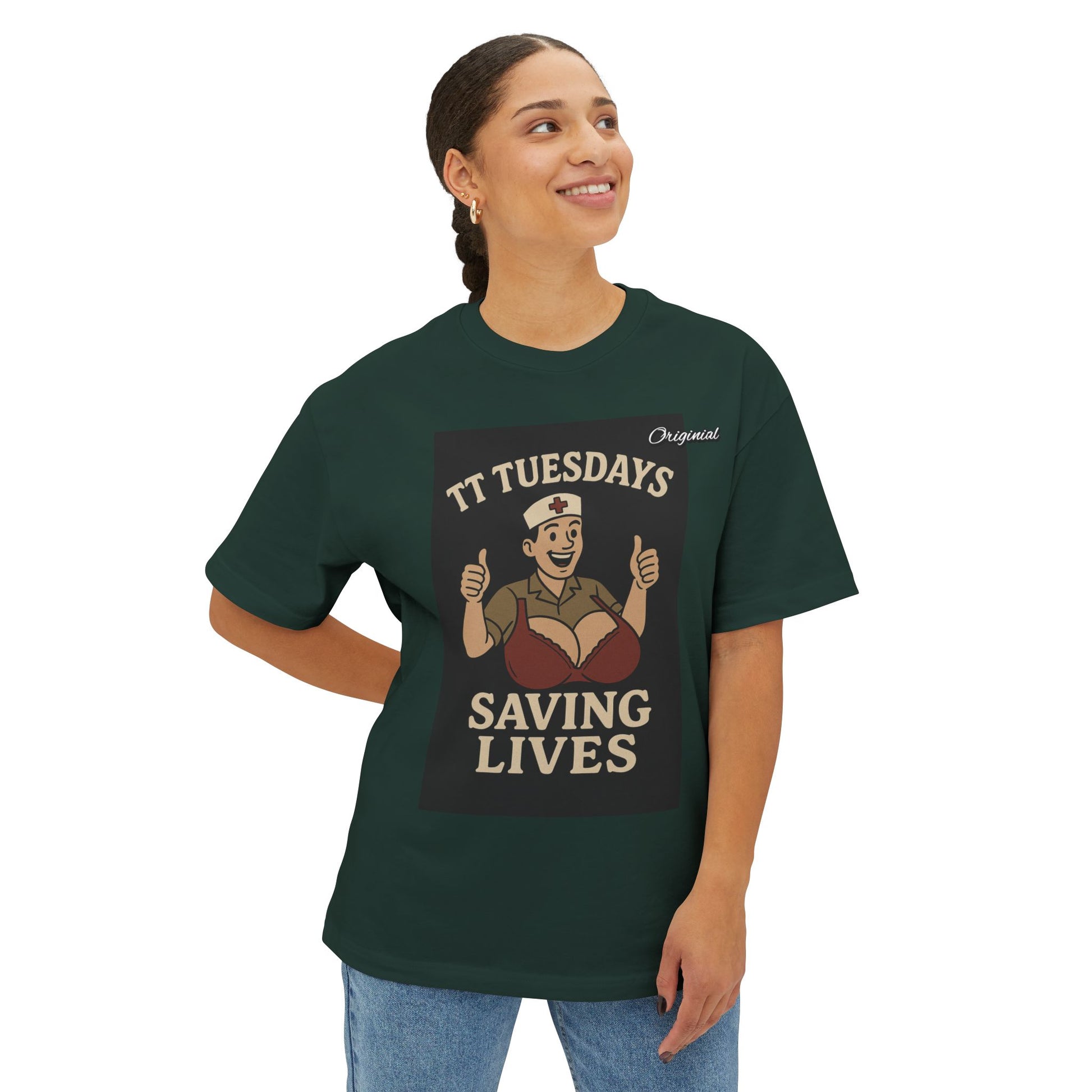 Unisex Comfortable Oversized Boxy Tee - Official Merch : TT Tuesdays - Saving Lives