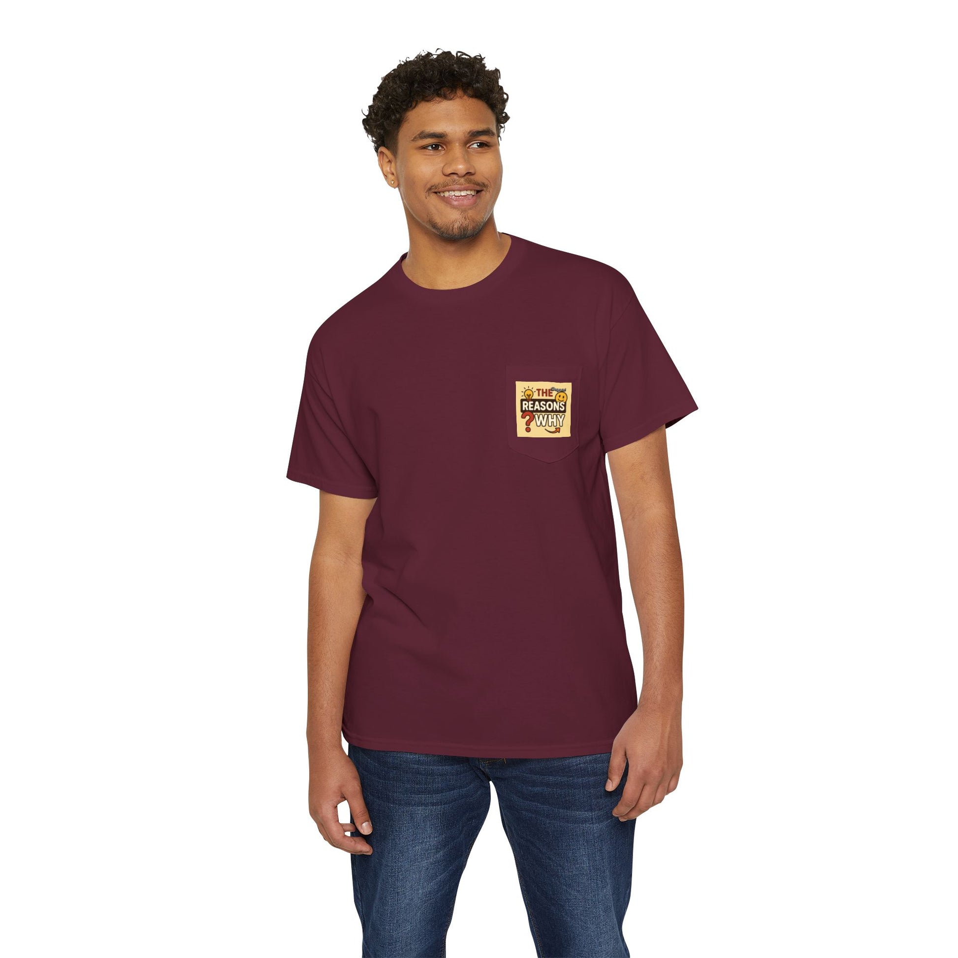 Unisex Pocket T-Shirt - Official Merch : The Real Reasons Why - Official Logo