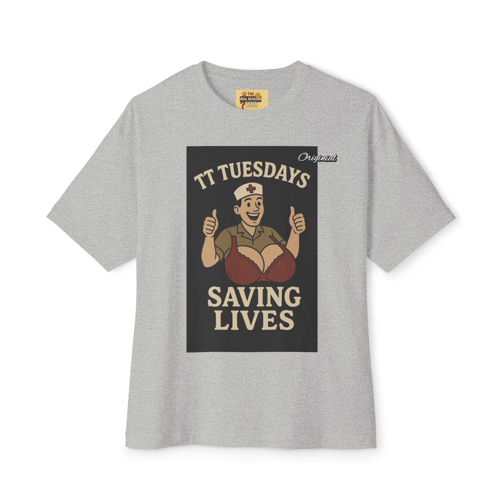 Unisex Comfortable Oversized Boxy Tee - Official Merch : TT Tuesdays - Saving Lives
