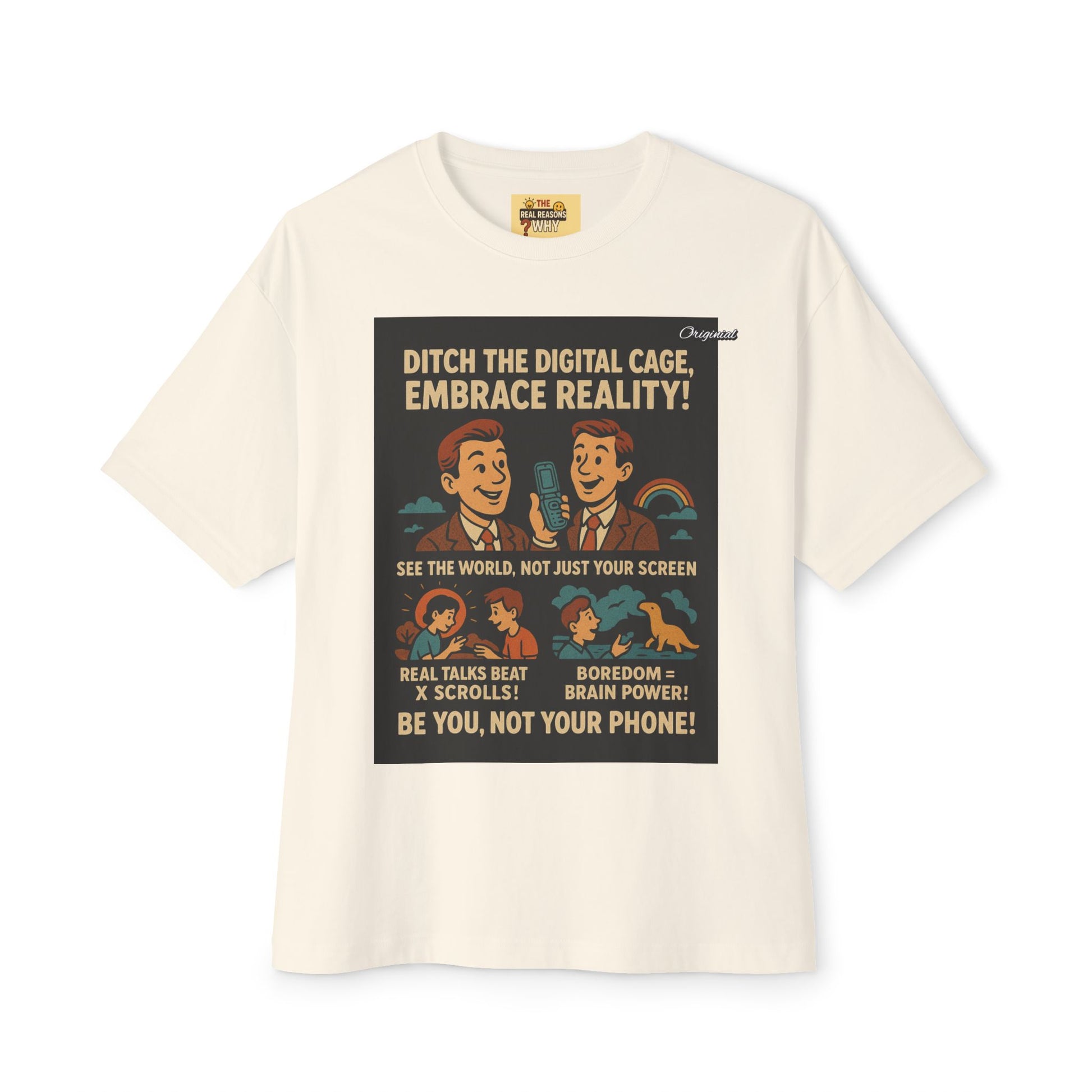 Unisex Oversized Boxy Tee - Official Merch : Ditching your phone makes you a ninja
