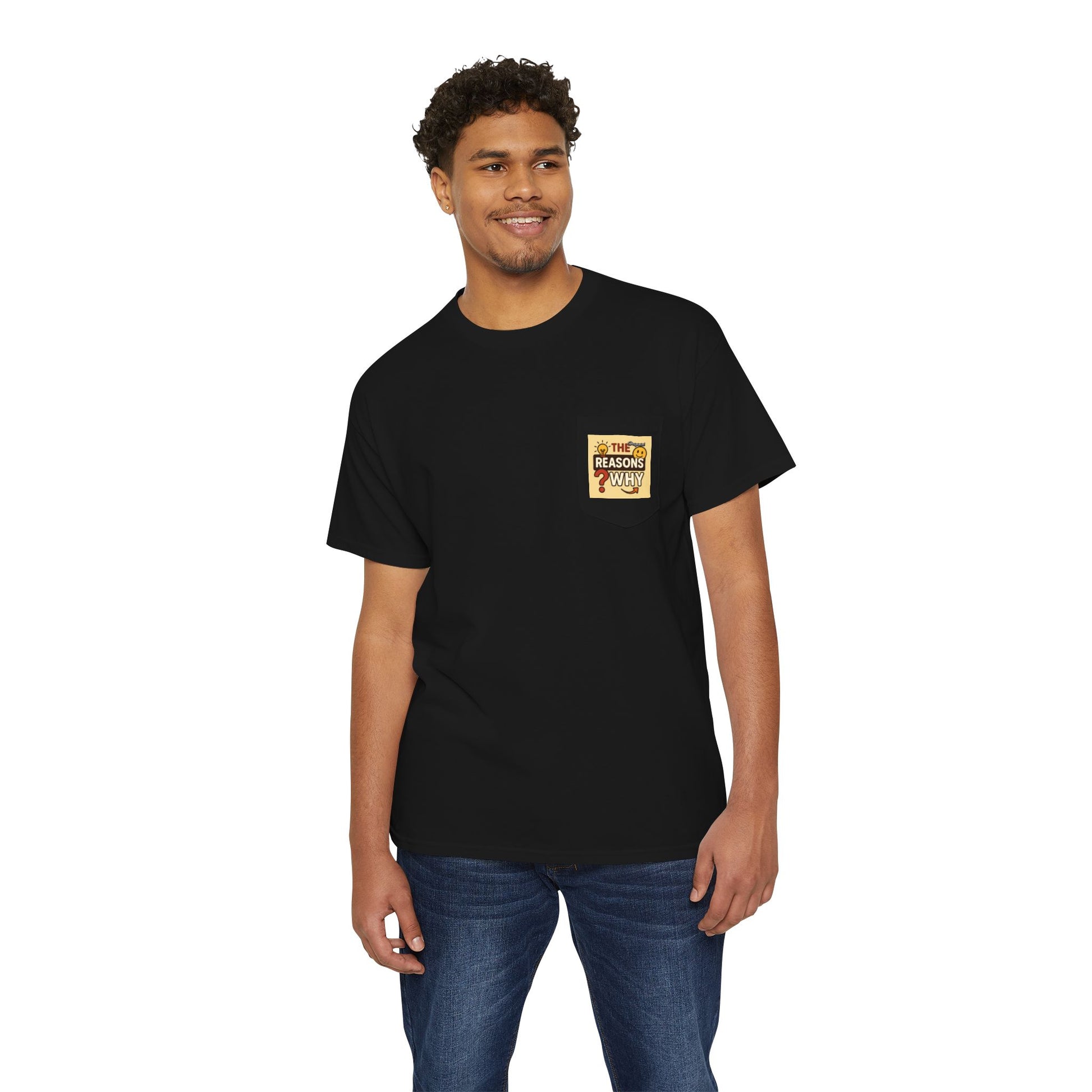 Unisex Pocket T-Shirt - Official Merch : The Real Reasons Why - Official Logo
