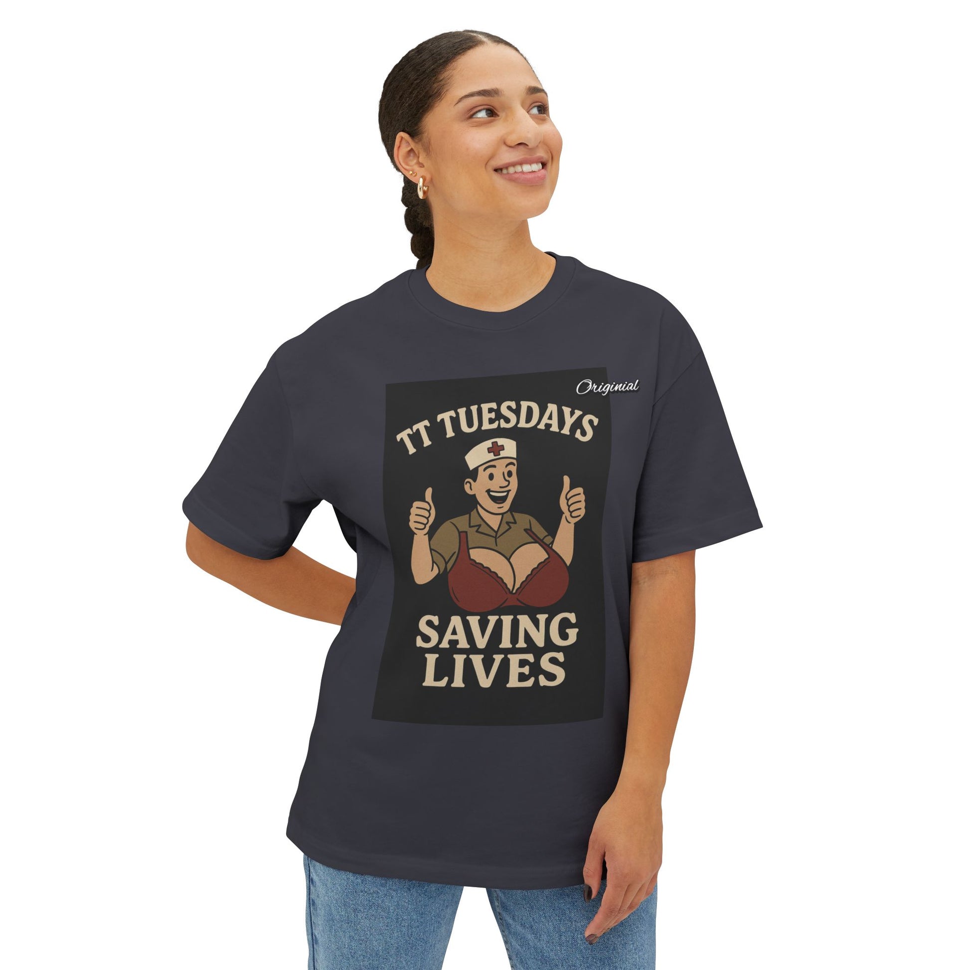 Unisex Comfortable Oversized Boxy Tee - Official Merch : TT Tuesdays - Saving Lives