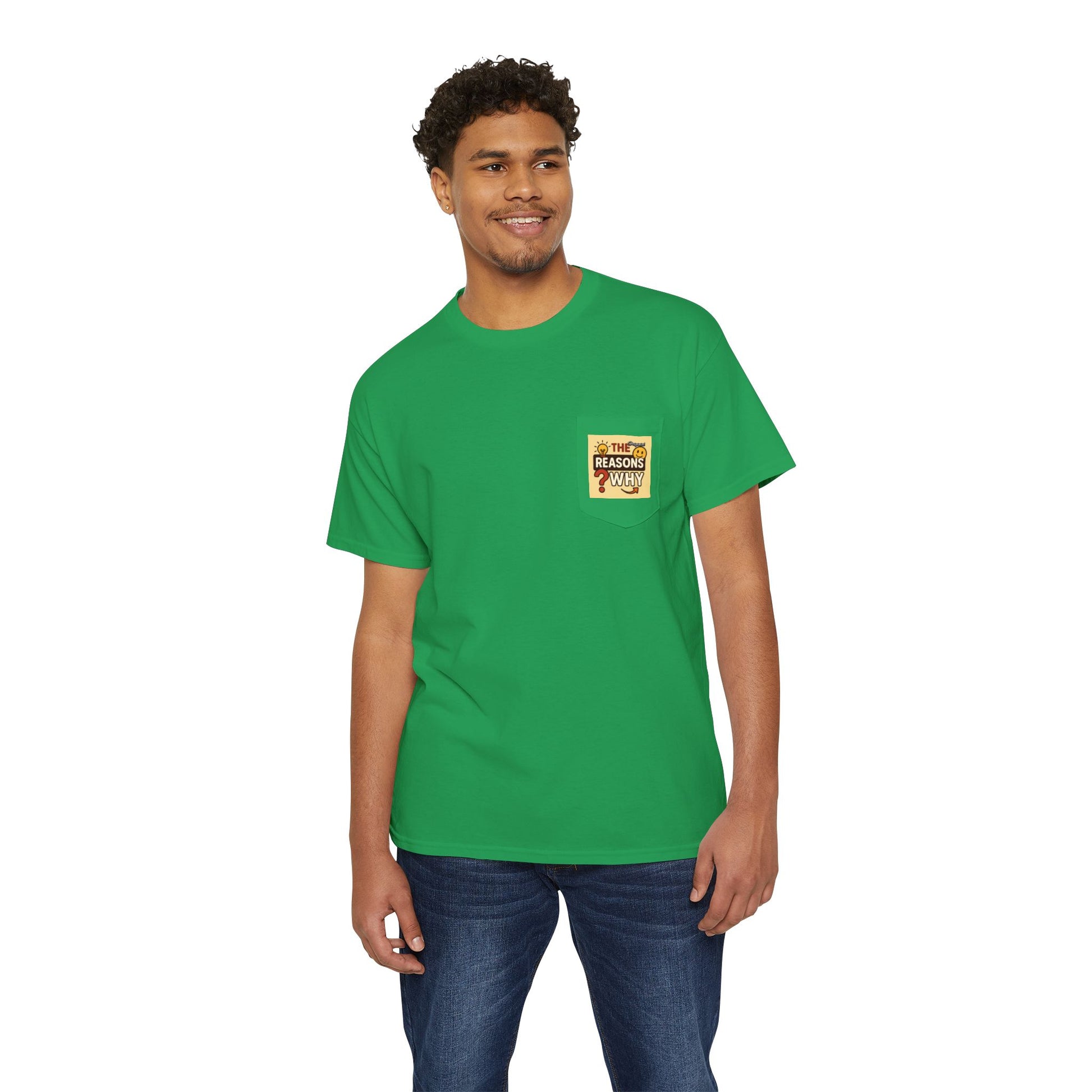 Unisex Pocket T-Shirt - Official Merch : The Real Reasons Why - Official Logo
