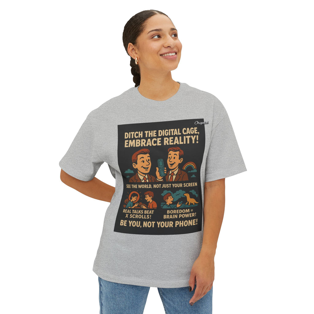 Unisex Oversized Boxy Tee - Official Merch : Ditching your phone makes you a ninja